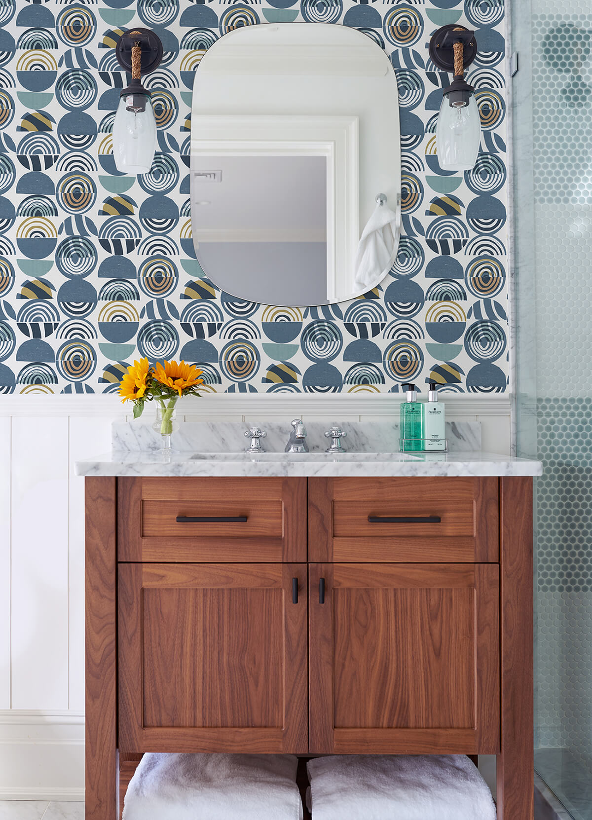 mage-blue-mod-geometric-wallpaper-york-wallcoverings-4014-26446 - York Wallcoverings Wallpaper