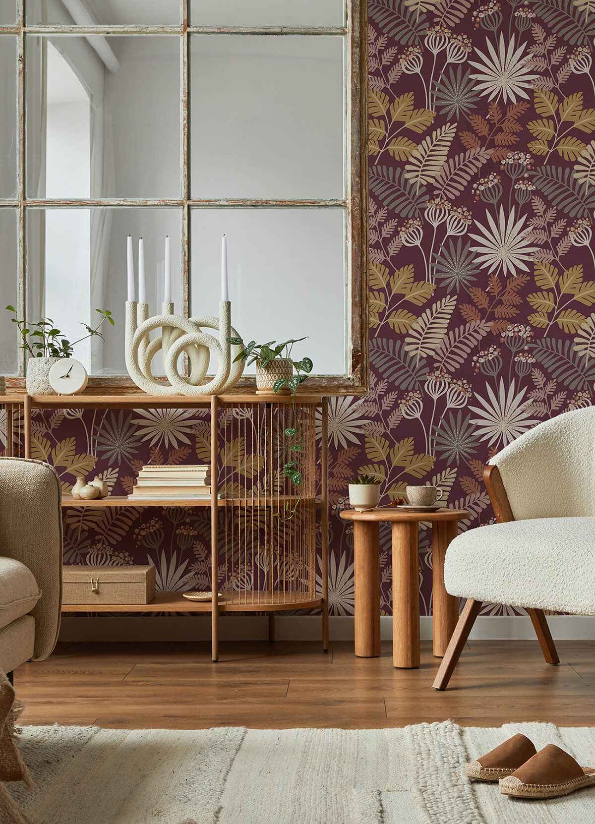 praslin-merlot-botanical-wallpaper-york-wallcoverings-4014-26449 - York Wallcoverings Wallpaper