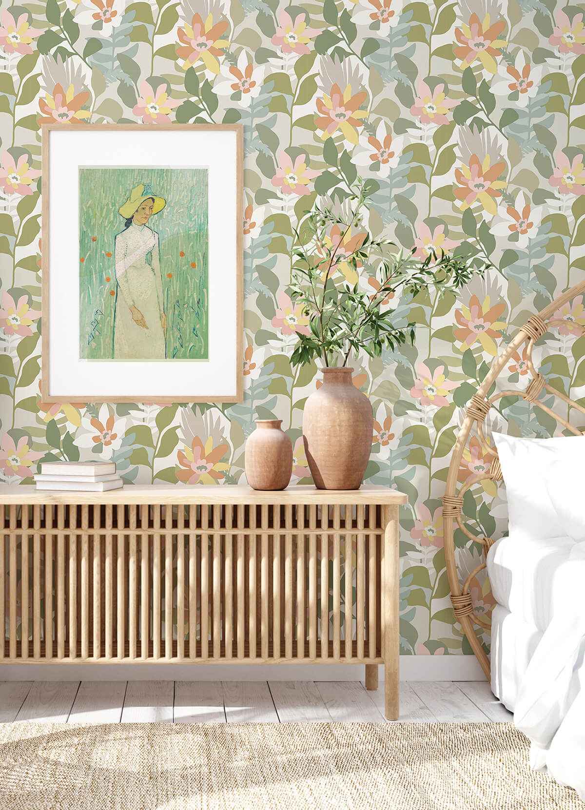 koko-taupe-floral-wallpaper-york-wallcoverings-4014-26453 - York Wallcoverings Wallpaper