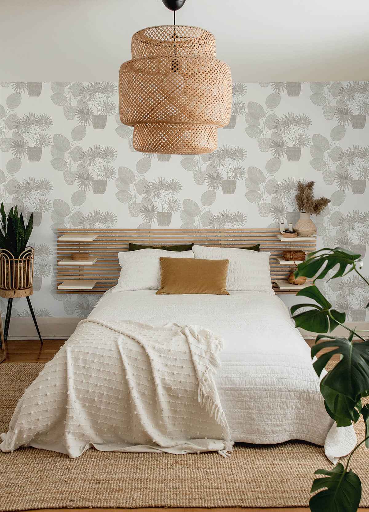 aida-light-grey-potted-plant-wallpaper-york-wallcoverings-4014-87555 - York Wallcoverings Wallpaper
