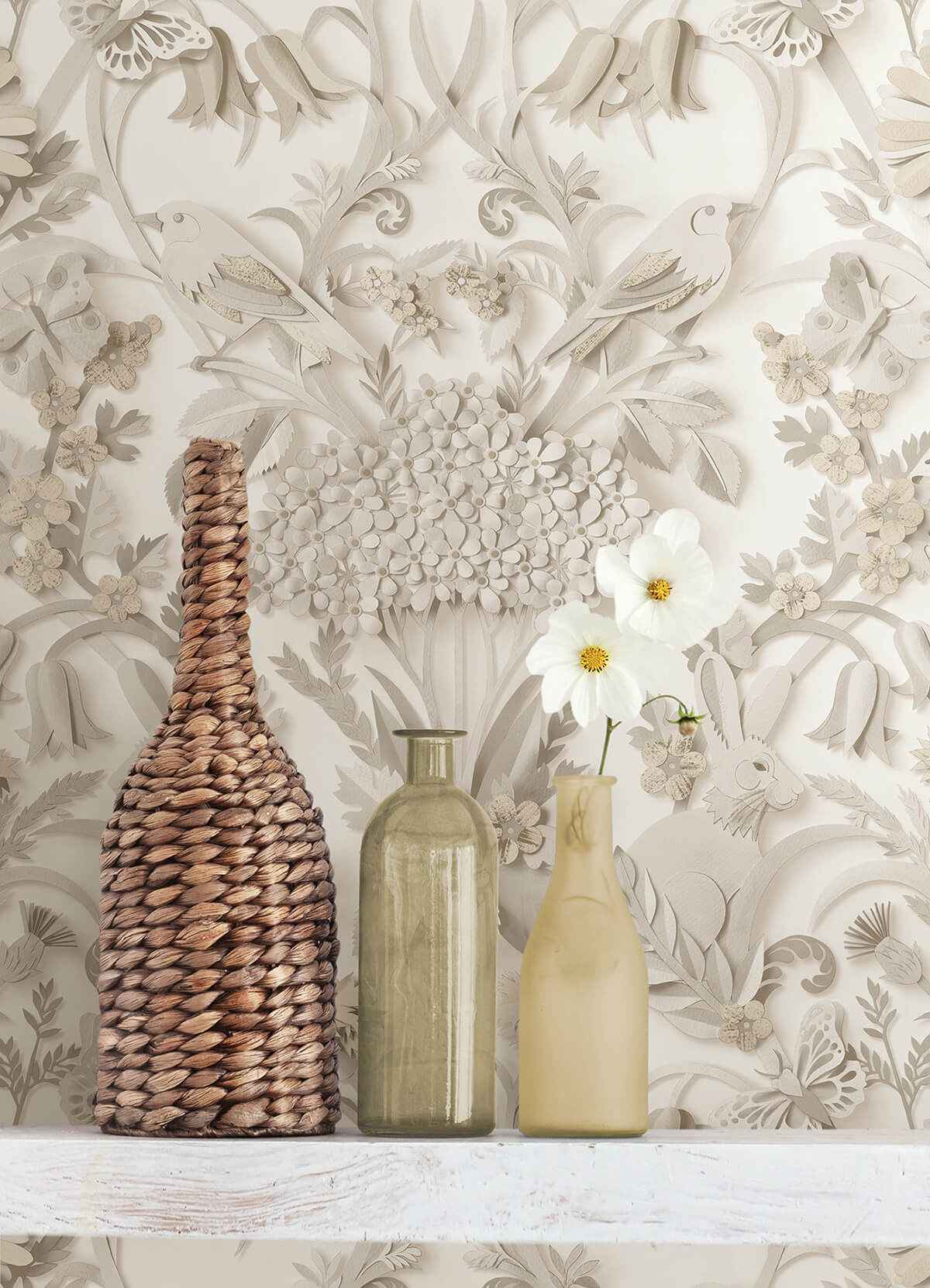 Taupe Eloise Peel and Stick Wallpaper - York Wallcoverings - NUS4467 - York Wallcoverings Wallpaper
