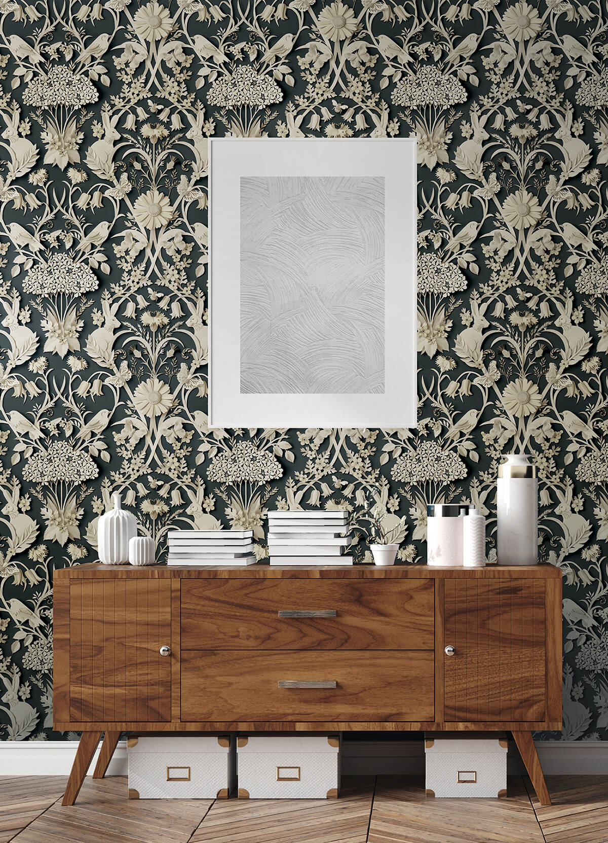 charcoal-eloise-peel-and-stick-wallpaper-york-wallcoverings-nus4468 - York Wallcoverings Wallpaper