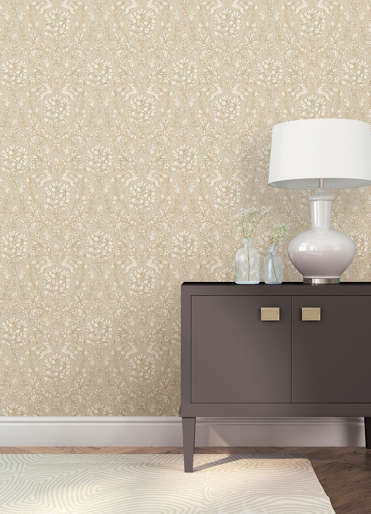 taupe-enchanted-peel-and-stick-wallpaper-york-wallcoverings-nus4478 - York Wallcoverings Wallpaper