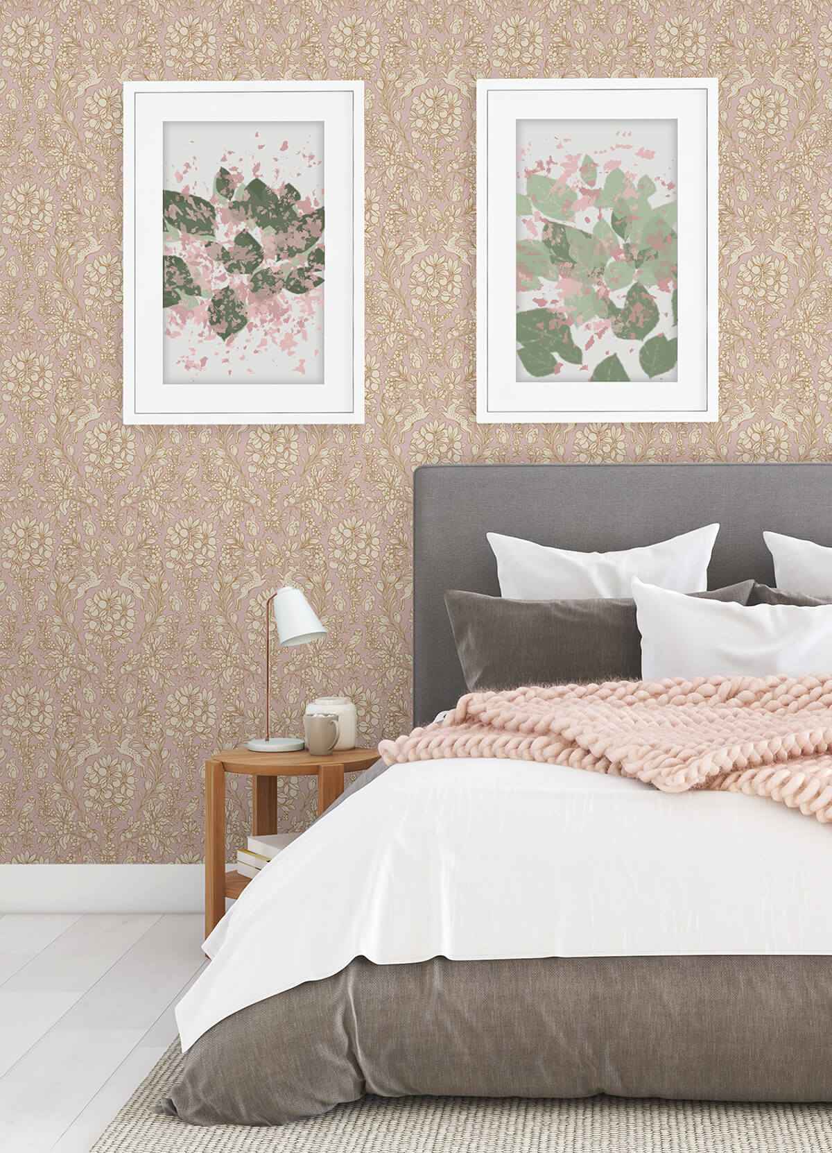 Blush Enchanted Peel and Stick Wallpaper - York Wallcoverings - NUS4479 - York Wallcoverings Wallpaper