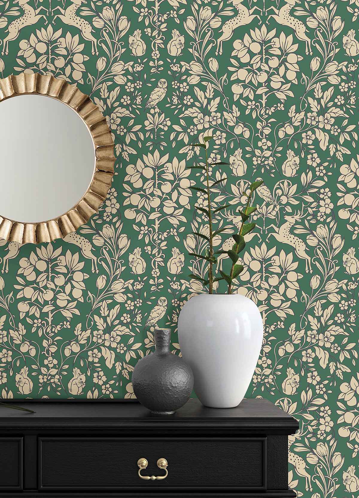 Emerald Enchanted Peel and Stick Wallpaper - York Wallcoverings - NUS4480 - York Wallcoverings Wallpaper