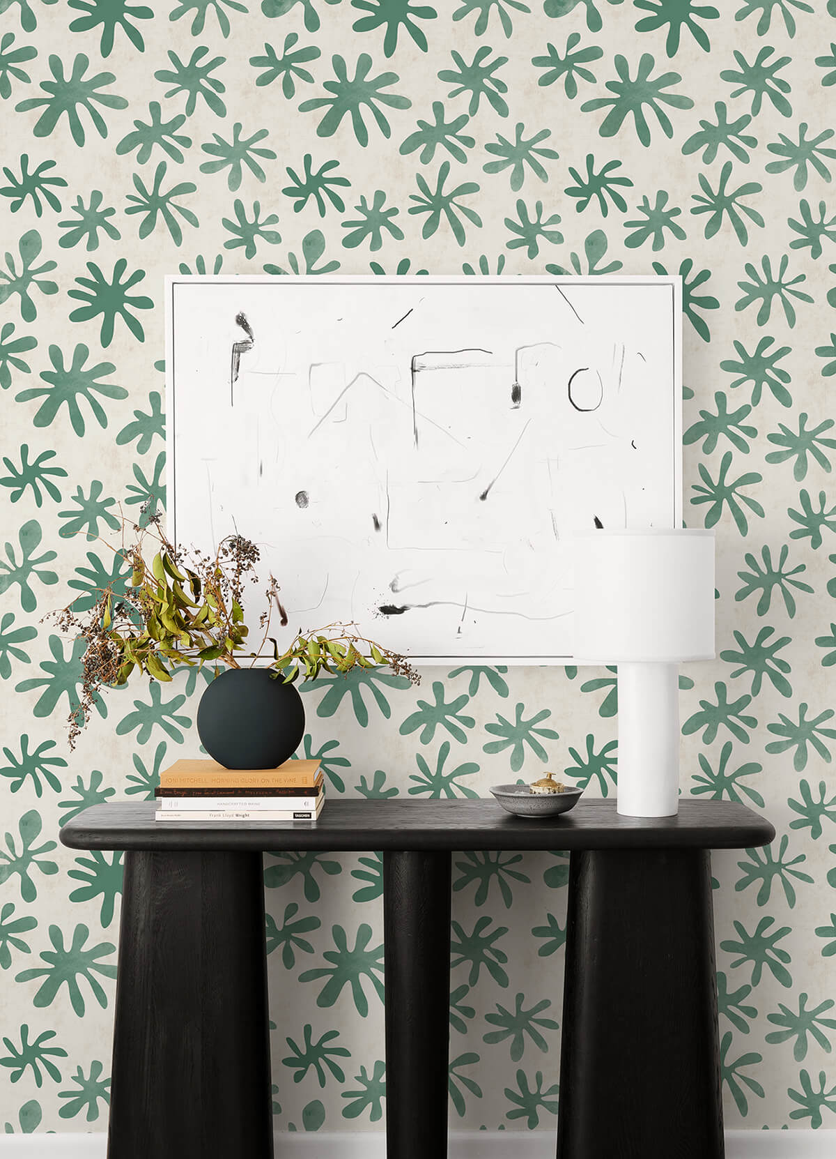 green-field-of-flowers-peel-and-stick-wallpaper-york-wallcoverings-ahs4717 - York Wallcoverings Wallpaper