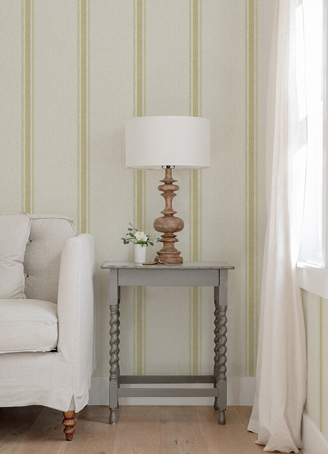 linette-wheat-fabric-stripe-wallpaper-york-wallcoverings-4072-70069 - York Wallcoverings Papel pintado
