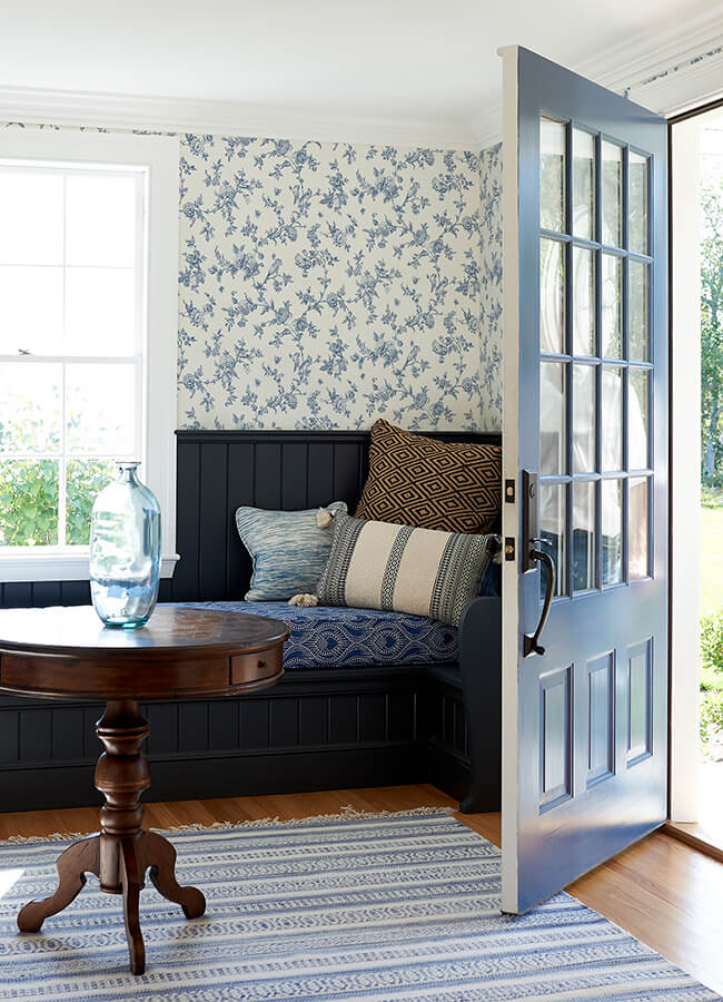 nightingale-navy-floral-trail-wallpaper-york-wallcoverings-4072-70064 - York Wallcoverings Papel pintado