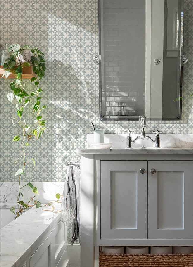 Remy Teal Fleur Tile Wallpaper - York Wallcoverings - 4072-70035 - York Wallcoverings Wallpaper
