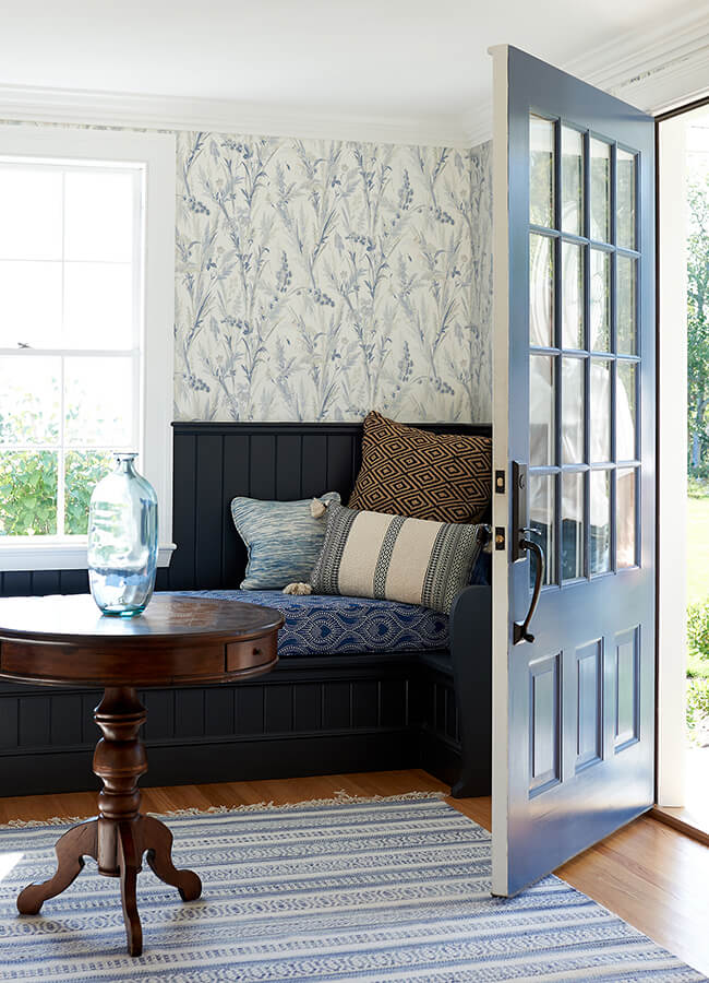 hillaire-navy-meadow-wallpaper-york-wallcoverings-4072-70028 - York Wallcoverings Papel pintado