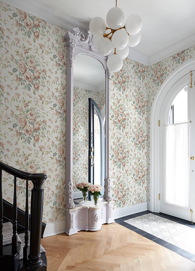 manon-blush-rose-stitch-wallpaper-york-wallcoverings-4072-70022 - York Wallcoverings Papel pintado