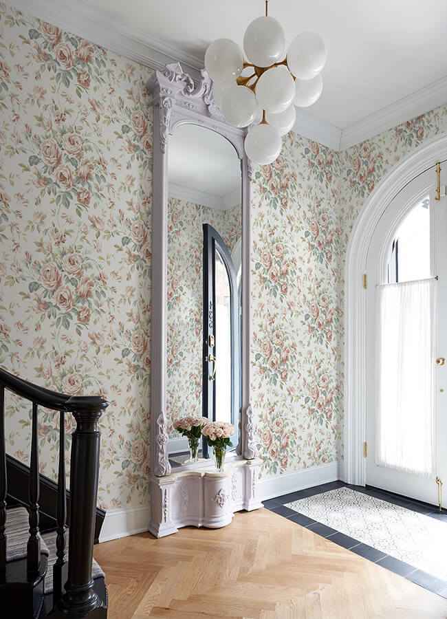 Manon Blush Rose Stitch Wallpaper - York Wallcoverings - 4072-70022 - York Wallcoverings Wallpaper