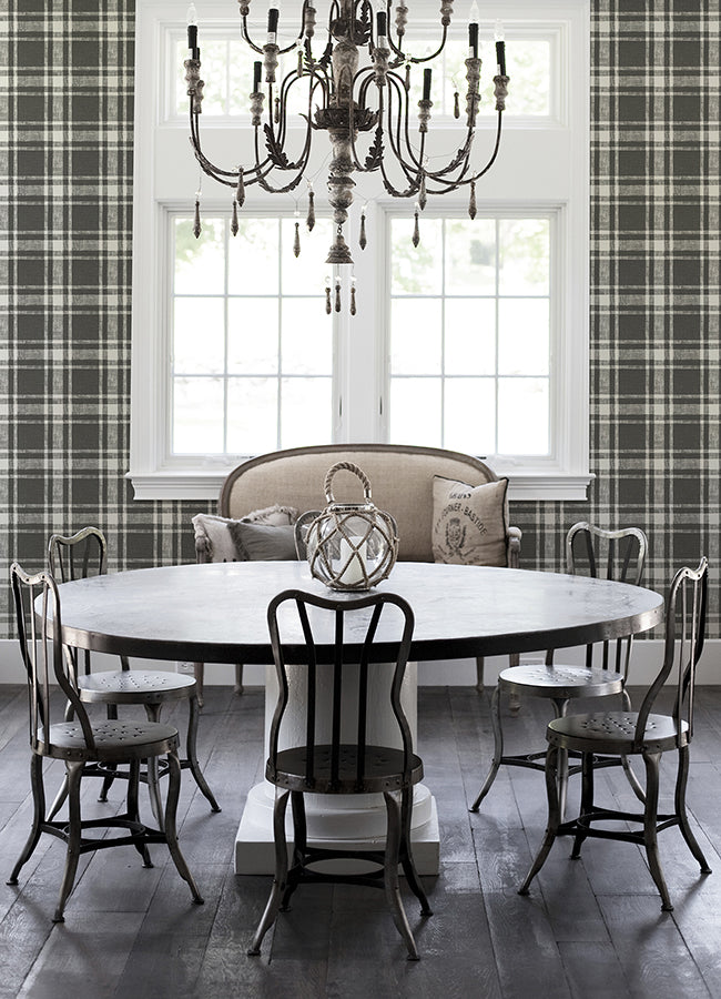 antoine-charcoal-flannel-wallpaper-york-wallcoverings-4072-70020 - York Wallcoverings Papel pintado