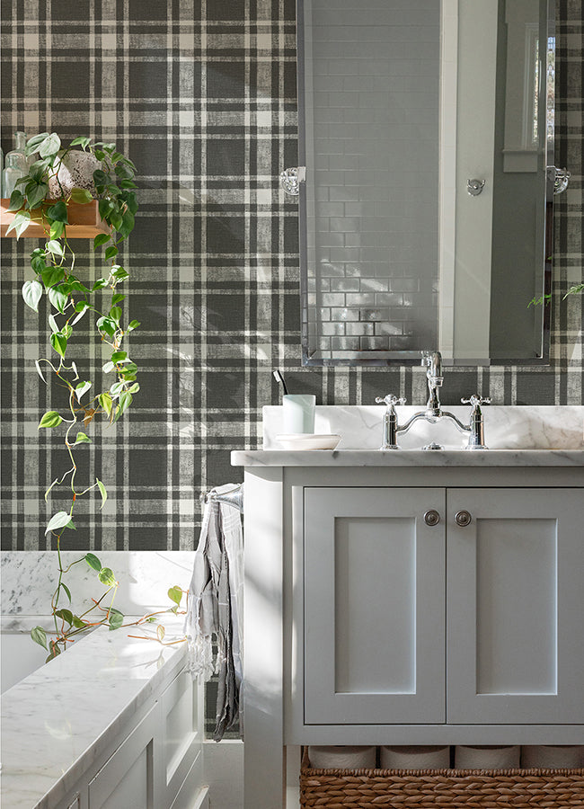 antoine-charcoal-flannel-wallpaper-york-wallcoverings-4072-70020 - York Wallcoverings Papel pintado