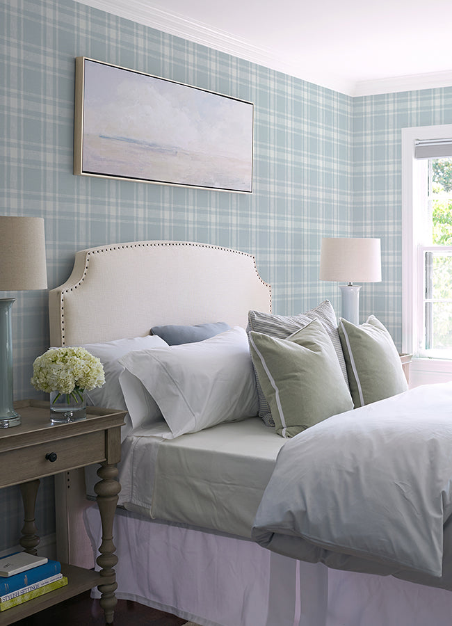 antoine-sky-blue-flannel-wallpaper-york-wallcoverings-4072-70017 - York Wallcoverings Papel pintado