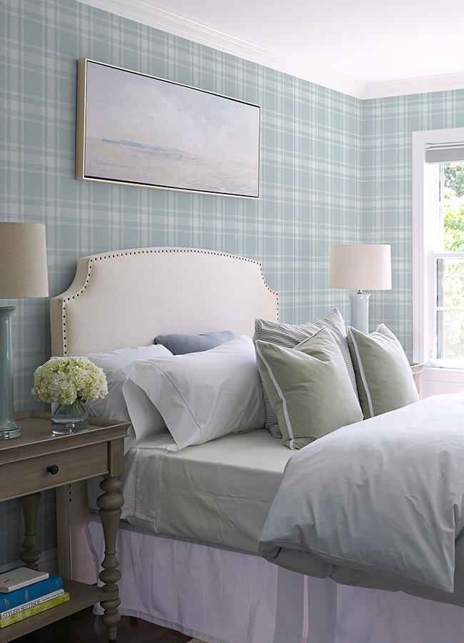 Antoine Sky Blue Flannel Wallpaper - York Wallcoverings - 4072-70017 - York Wallcoverings Papel pintado