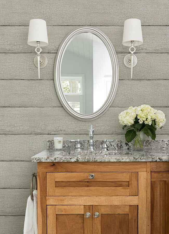 Morgan Grey Distressed Wood Wallpaper - York Wallcoverings - 4072-70012 - York Wallcoverings Wallpaper