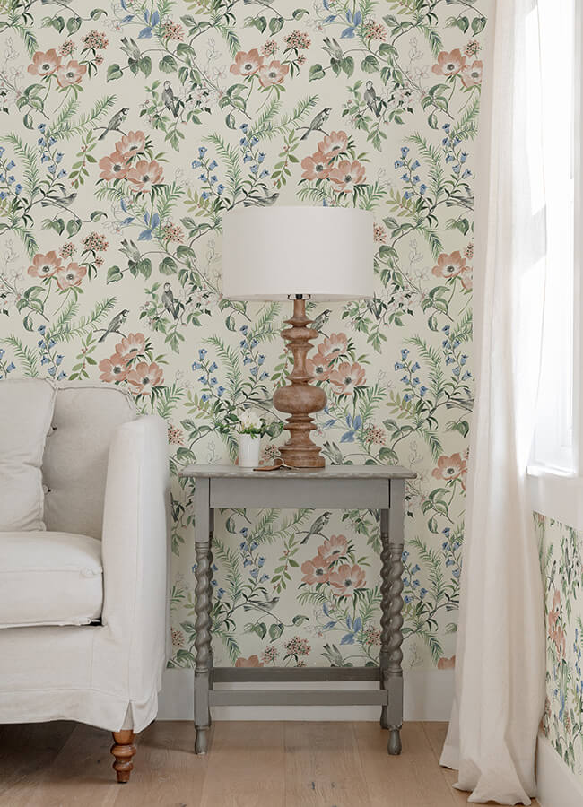 frederique-multicolor-bloom-wallpaper-york-wallcoverings-4072-70002 - York Wallcoverings Papel pintado