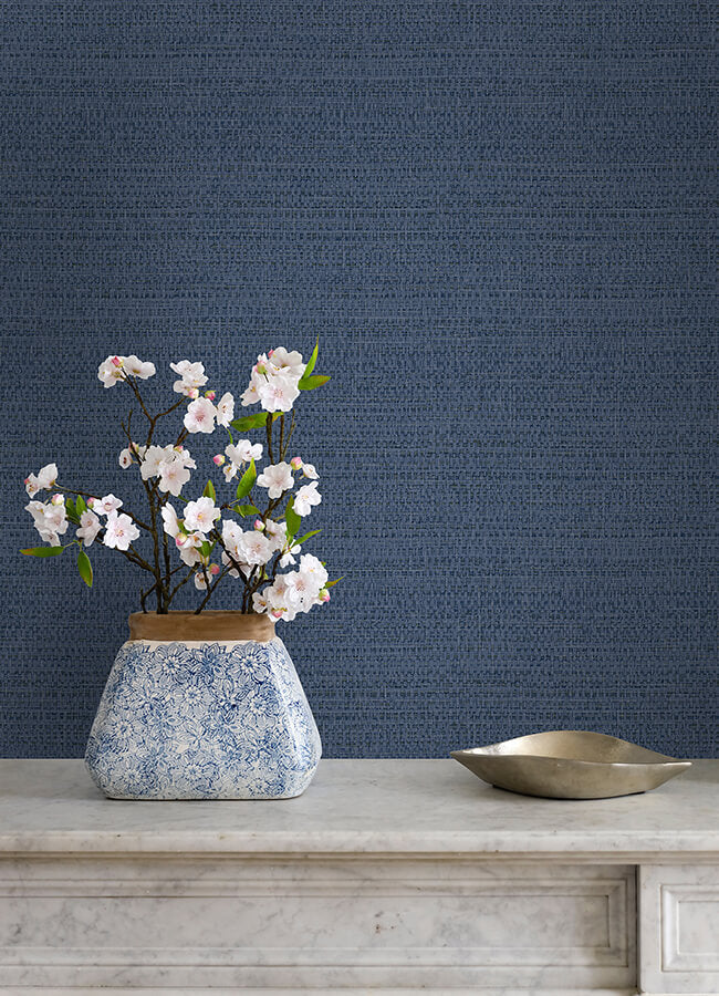 balantine-navy-weave-wallpaper-york-wallcoverings-4072-70055 - York Wallcoverings Wallpaper