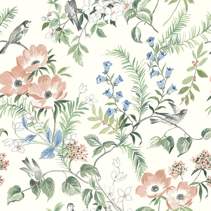 frederique-multicolor-bloom-wallpaper-york-wallcoverings-4072-70002 - York Wallcoverings Papel pintado