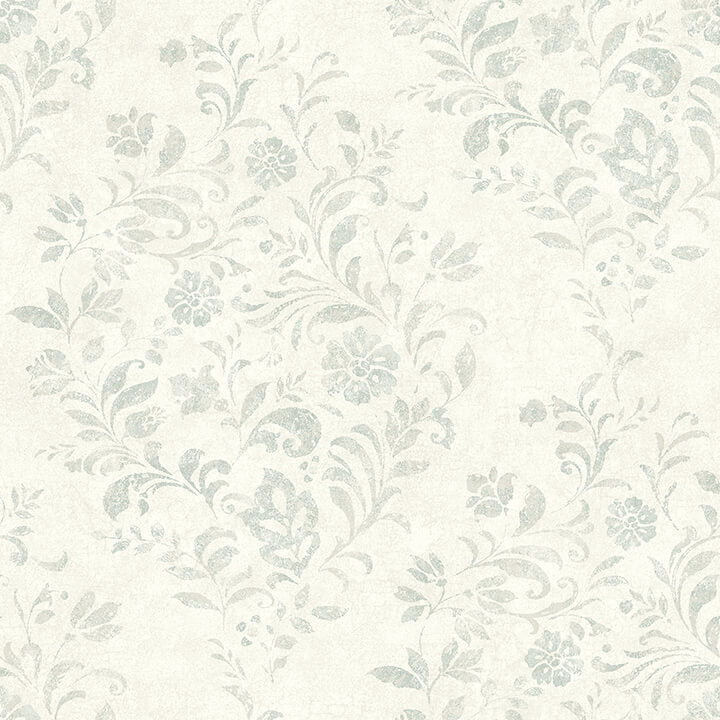 isidore-aqua-scroll-wallpaper-york-wallcoverings-4072-70009 - York Wallcoverings Papel pintado