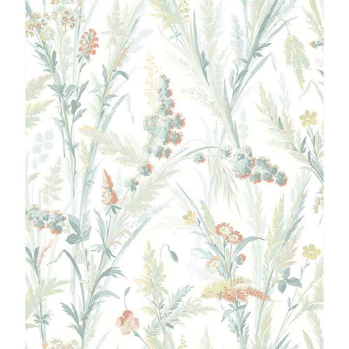 Hillaire Teal Meadow Wallpaper - York Wallcoverings - 4072-70031