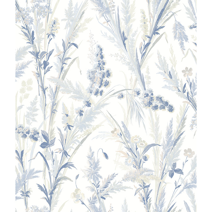 Hillaire Navy Meadow Wallpaper - York Wallcoverings - 4072-70028 - York Wallcoverings Wallpaper