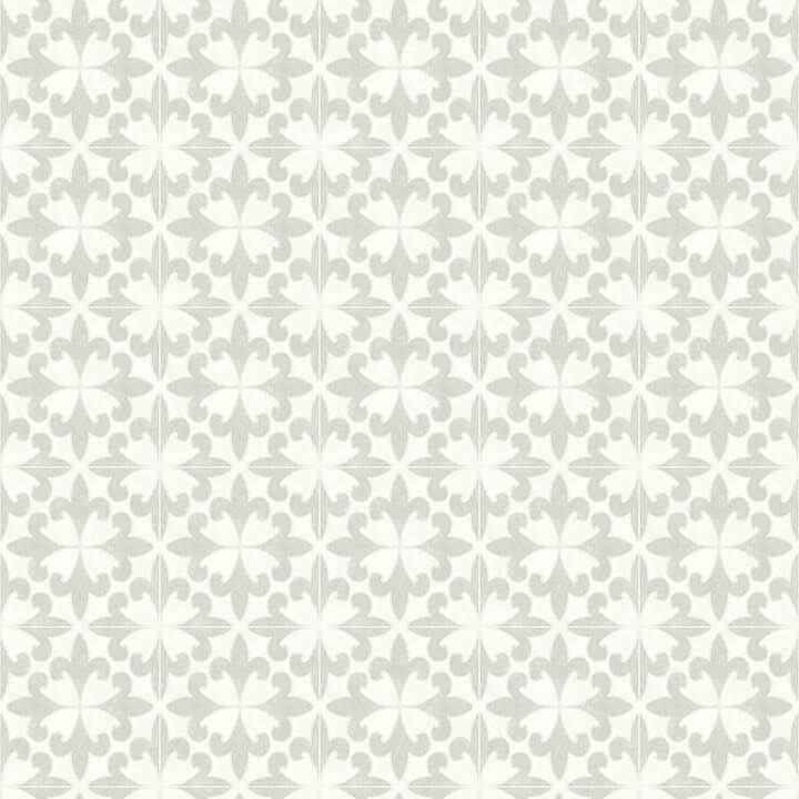 Remy Light Grey Fleur Tile Wallpaper - York Wallcoverings - 4072-70034 - York Wallcoverings Wallpaper