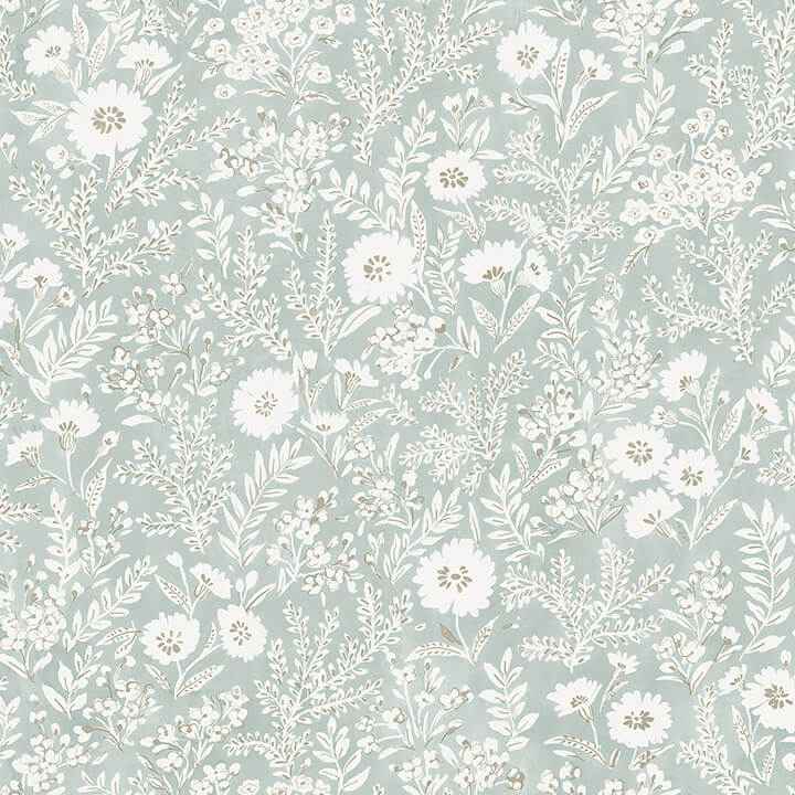 Agathon Seafoam Floral Wallpaper - York Wallcoverings - 4072-70053