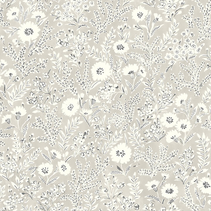 agathon-taupe-floral-wallpaper-york-wallcoverings-4072-70049 - York Wallcoverings Papel pintado