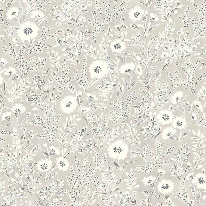 Agathon Taupe Floral Wallpaper - York Wallcoverings - 4072-70049 - York Wallcoverings Wallpaper