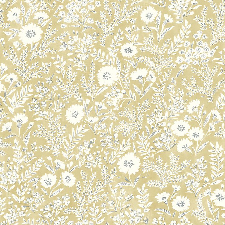 agathon-wheat-floral-wallpaper-york-wallcoverings-4072-70052 - York Wallcoverings Papel pintado