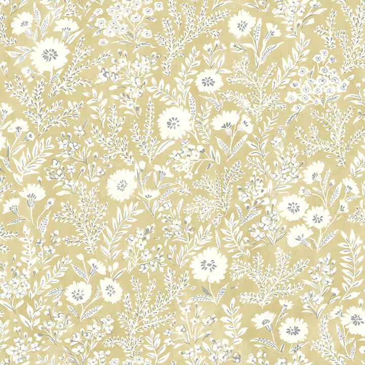 Agathon Wheat Floral Wallpaper - York Wallcoverings - 4072-70052 - York Wallcoverings Wallpaper