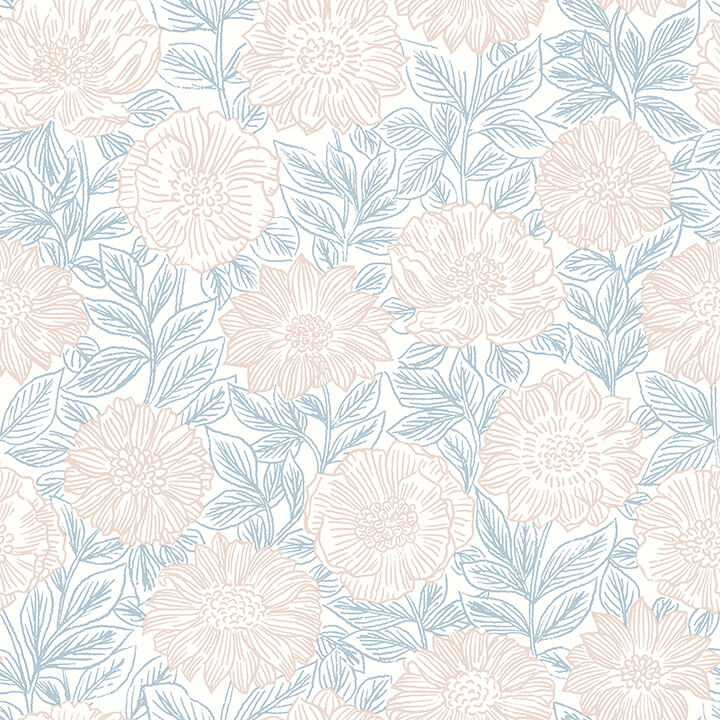 faustin-blush-floral-wallpaper-york-wallcoverings-4072-70046 - York Wallcoverings Papel pintado
