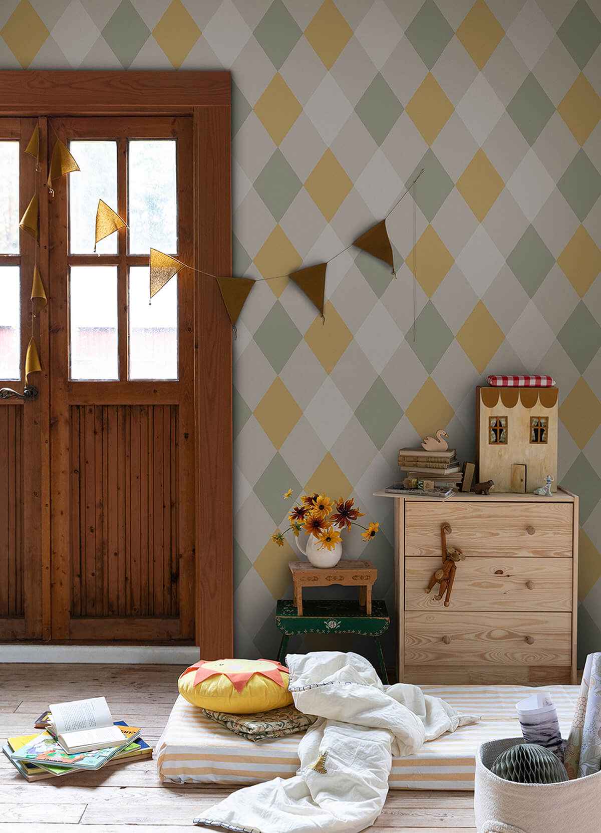 Kalas Pastel Diamond Wallpaper - York Wallcoverings - 4111-63032 - York Wallcoverings Wallpaper