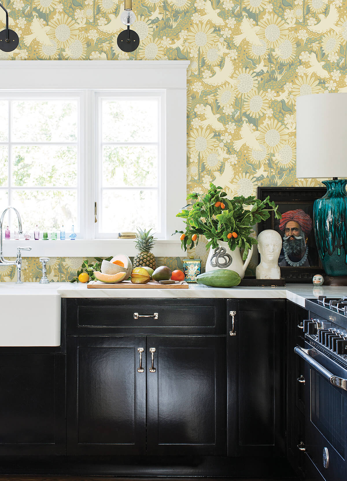 drmma-butter-songbirds-and-sunflowers-wallpaper-york-wallcoverings-4111-63010 - York Wallcoverings Wallpaper