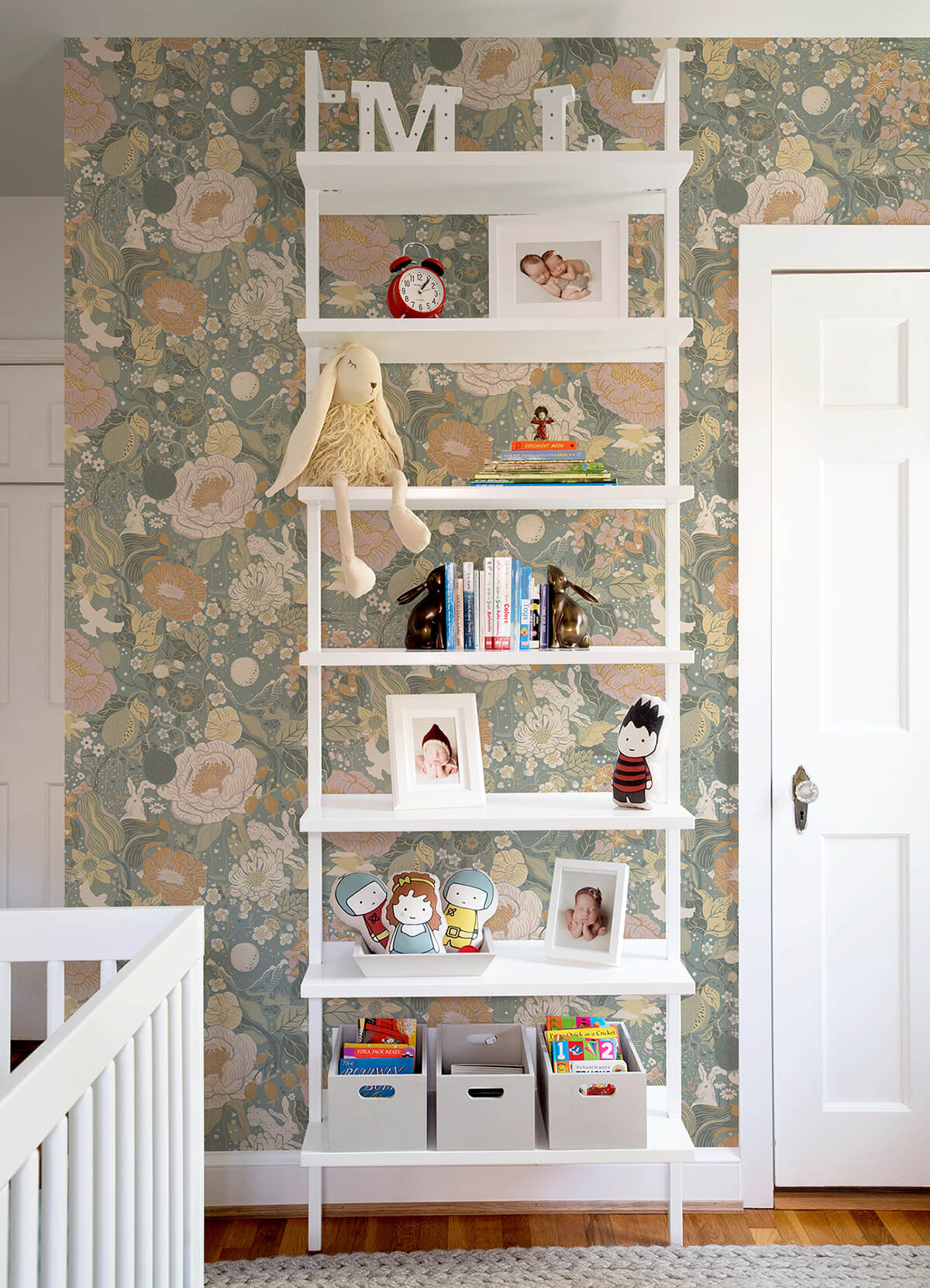 vxa-slate-rabbits-rosehips-wallpaper-york-wallcoverings-4111-63016 - York Wallcoverings Wallpaper