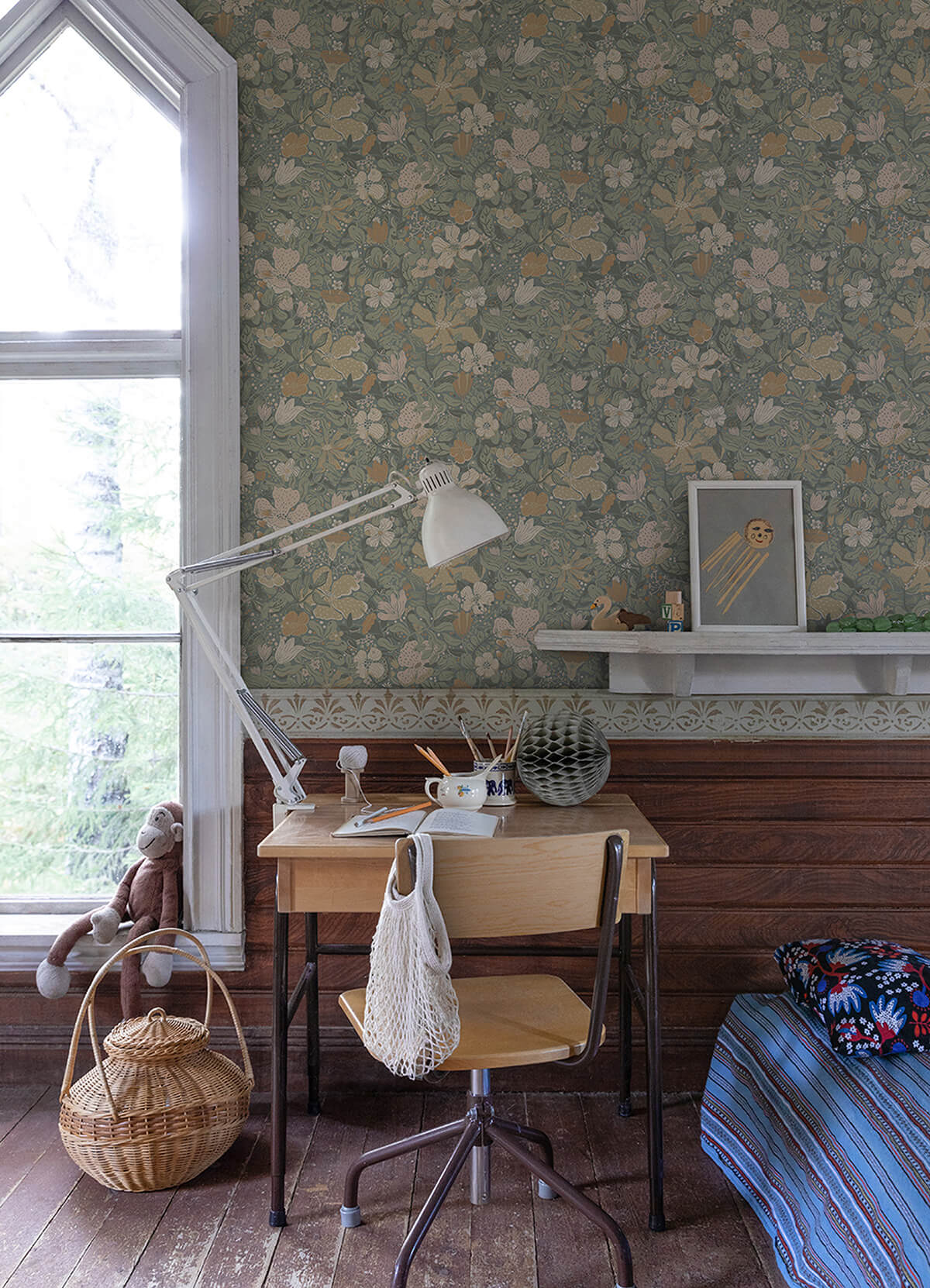 midsommar-grey-floral-medley-wallpaper-york-wallcoverings-4111-63020 - York Wallcoverings Papel pintado
