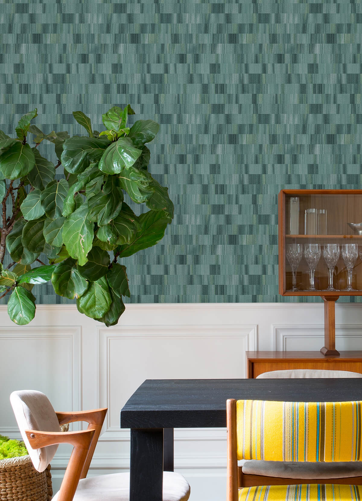 flicker-teal-horizontal-textured-stripe-wallpaper-york-wallcoverings-ast4677 - York Wallcoverings Wallpaper
