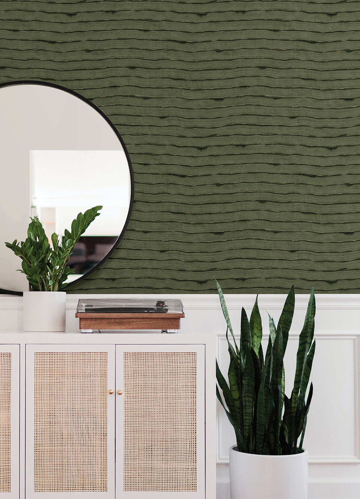 naia-green-horizontal-wavy-lines-wallpaper-york-wallcoverings-ast4683 - York Wallcoverings Wallpaper