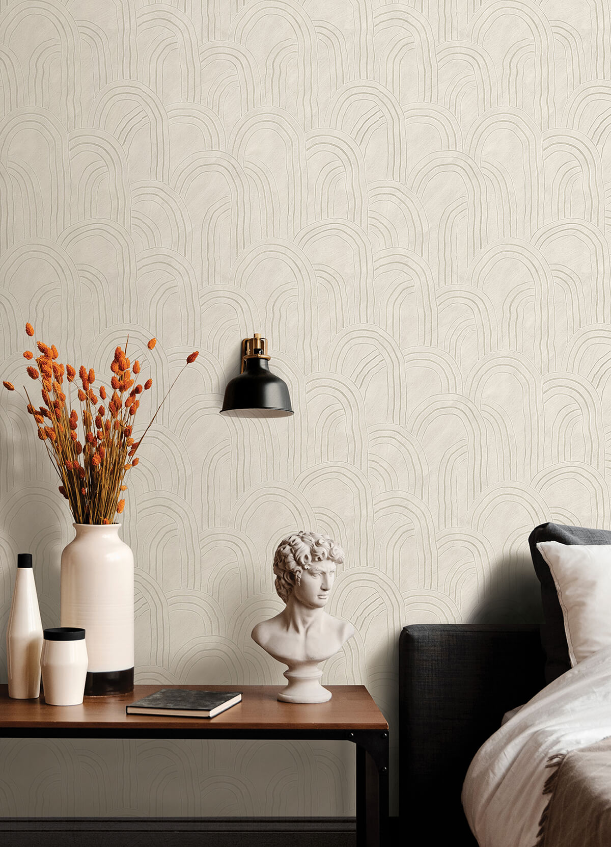 cabo-cream-rippled-arches-wallpaper-york-wallcoverings-ast4687 - York Wallcoverings Wallpaper