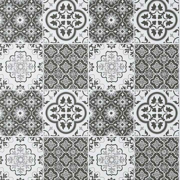 Charcoal Lisbon Tile Peel and Stick Wallpaper - York Wallcoverings - NHS4773 - York Wallcoverings Wallpaper