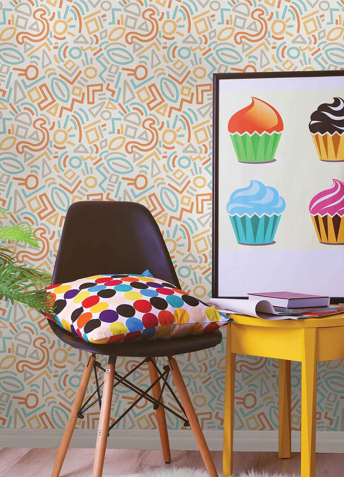 Multi Doodle Abstract Peel and Stick Wallpaper - York Wallcoverings - AES4790 - York Wallcoverings Wallpaper