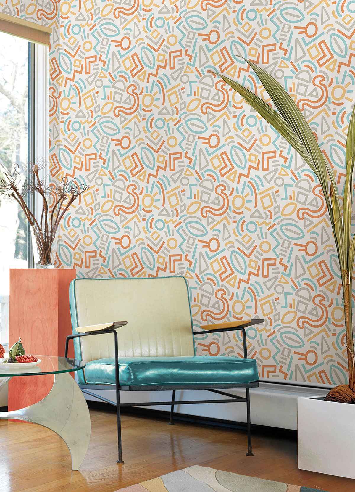 Multi Doodle Abstract Peel and Stick Wallpaper - York Wallcoverings - AES4790 - York Wallcoverings Wallpaper