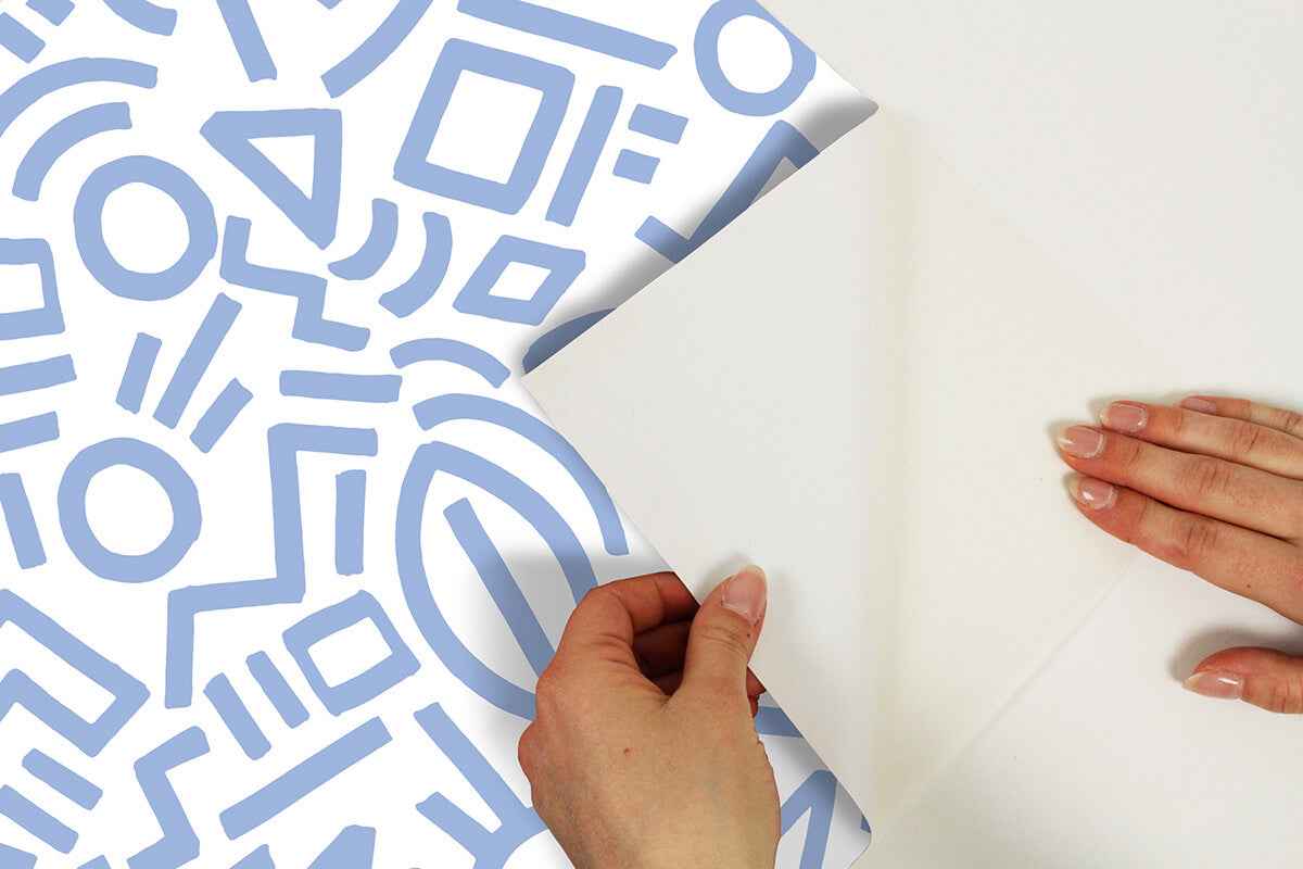 Periwinkle Doodle Abstract Peel & Stick - York Wallcoverings - AES4792 - York Wallcoverings Wallpaper
