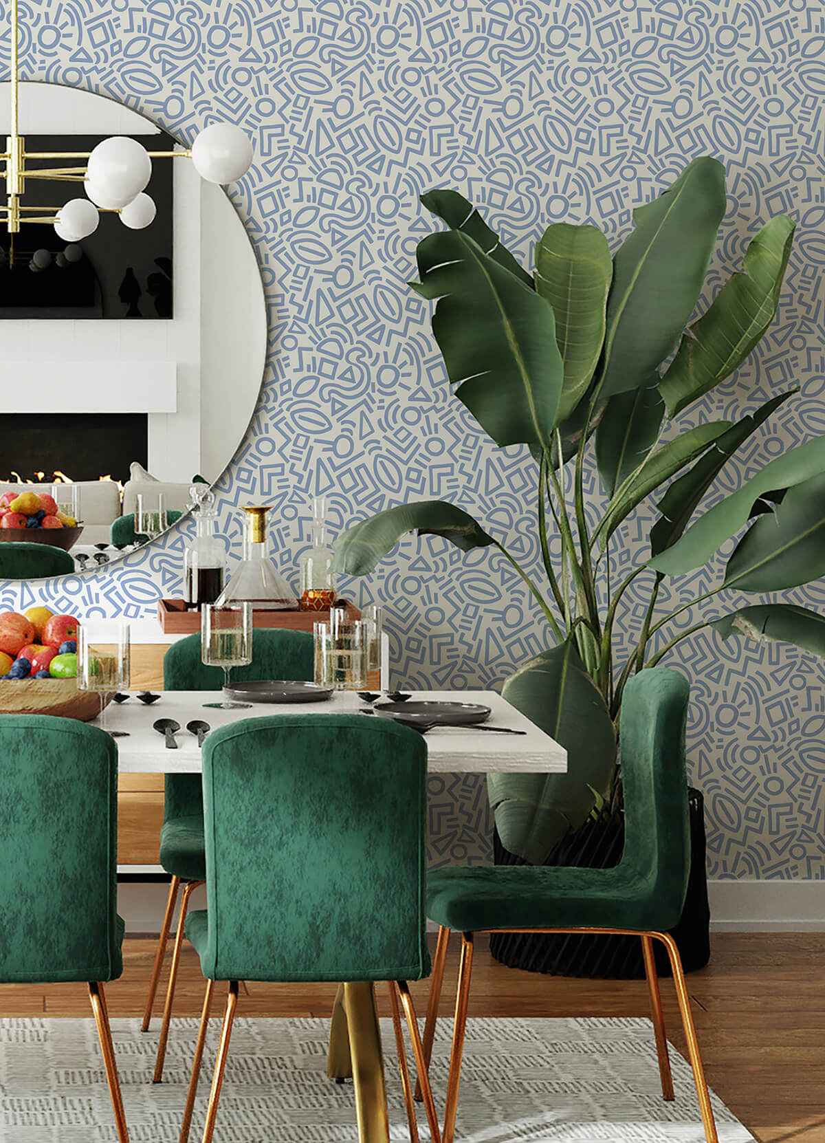 Periwinkle Doodle Abstract Peel & Stick - York Wallcoverings - AES4792 - York Wallcoverings Wallpaper