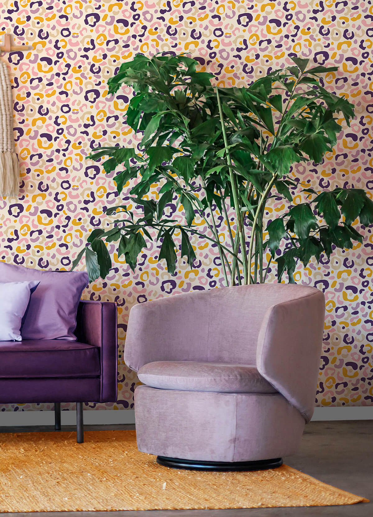 multi-purple-leopard-spots-peel-and-stick-wallpaper-york-wallcoverings-aes4796 - York Wallcoverings Wallpaper