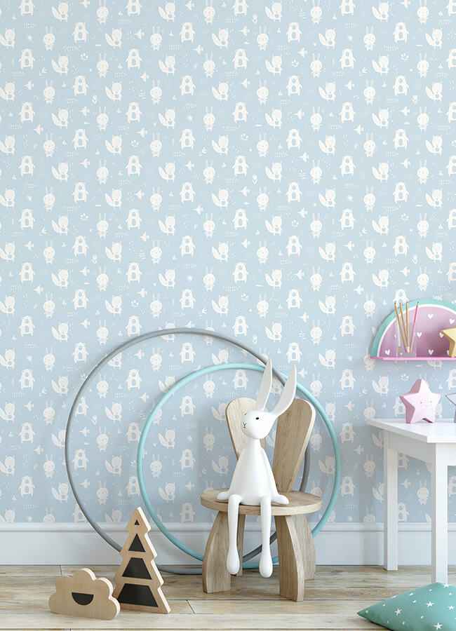 Bitsy Sky Blue Woodland Wallpaper - York Wallcoverings - 4060-91311 - York Wallcoverings Wallpaper