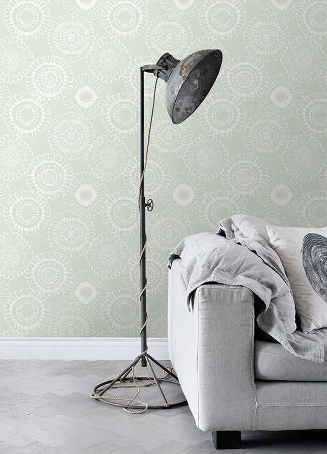 Sonnet Sage Floral Wallpaper - York Wallcoverings - 4060-128861 - York Wallcoverings Wallpaper