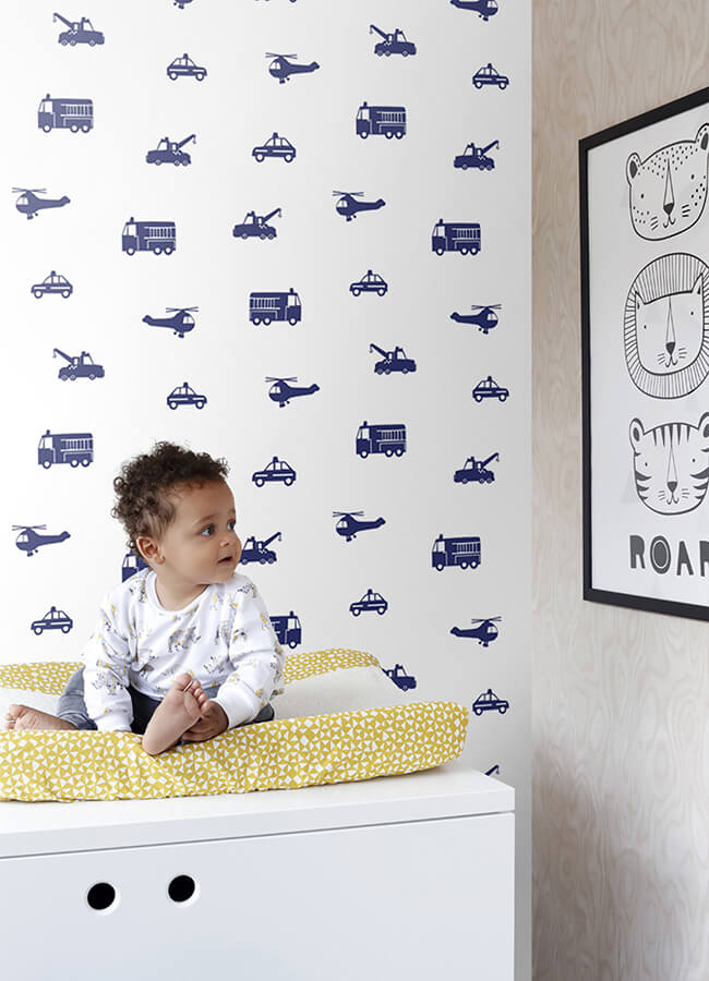 briony-navy-vehicles-wallpaper-york-wallcoverings-4060-137321 - York Wallcoverings Papel pintado